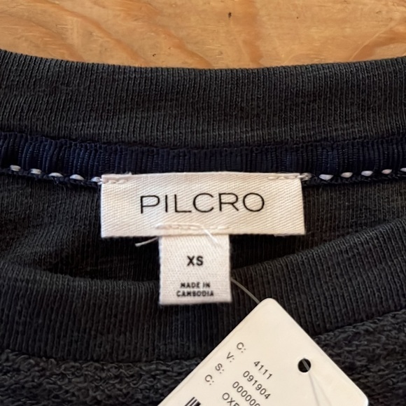 Nwt Anthropologie Pilcro Tie-Front Tee Oxford Gray Black XS - Picture 15 of 16